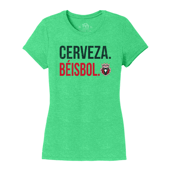 Los Naturales Women's Cerveza. Beisbol Tee